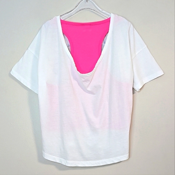 Diesel Kids Watercolour Tiger Print T-Shirt W/ Pink Built-in Tank, Size 5 ~ EUC - Picture 4 of 7